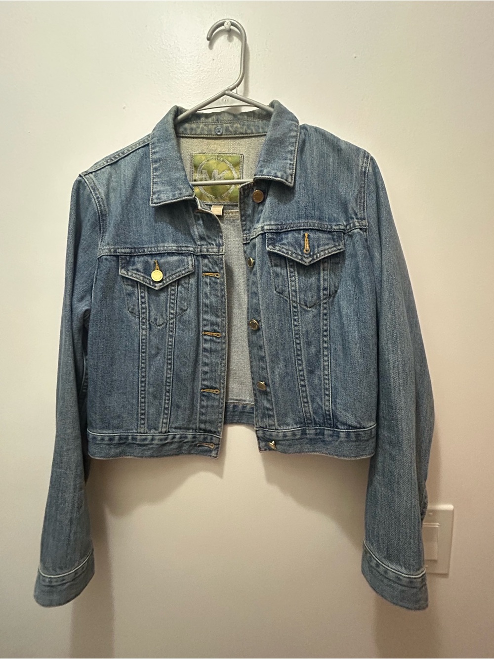 Michael Kors Light Blue Denim Cropped Jacket